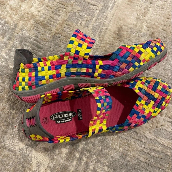 Rock Spring Multicolor Woven Elastic Slip On Comfort Shoe Women’s Size 7.5/38 - Picture 4 of 7